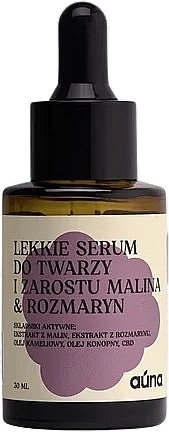 Lekkie serum do twarzy i brody dla mężczyzn Malina i rozmaryn - Auna — Zdjęcie N1