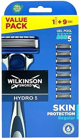 Maszynka do golenia + 9 wymiennych ostrzy - Wilkinson Sword Hydro 5 Skin Protection — Zdjęcie N1