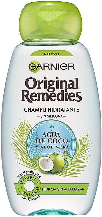 Szampon do włosów Woda kokosowa i aloes - Garnier Original Remedies Coconut Water and Aloe Vera Shampoo — Zdjęcie N1