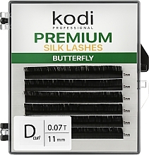 Sztuczne rzęsy Butterfly Green D 0.07 (6 rzędów: 11 mm) - Kodi Professional — Zdjęcie N1