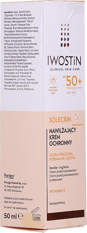 PRZECENA! Nawilżający krem ochronny SPF 50+ - Iwostin Solecrin Protective Cream SPF 50+ * — Zdjęcie N3