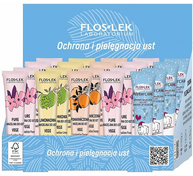 Zestaw - Floslek Vege Lip Vaseline Mix Set (vaseline/20x10g) — Zdjęcie N1