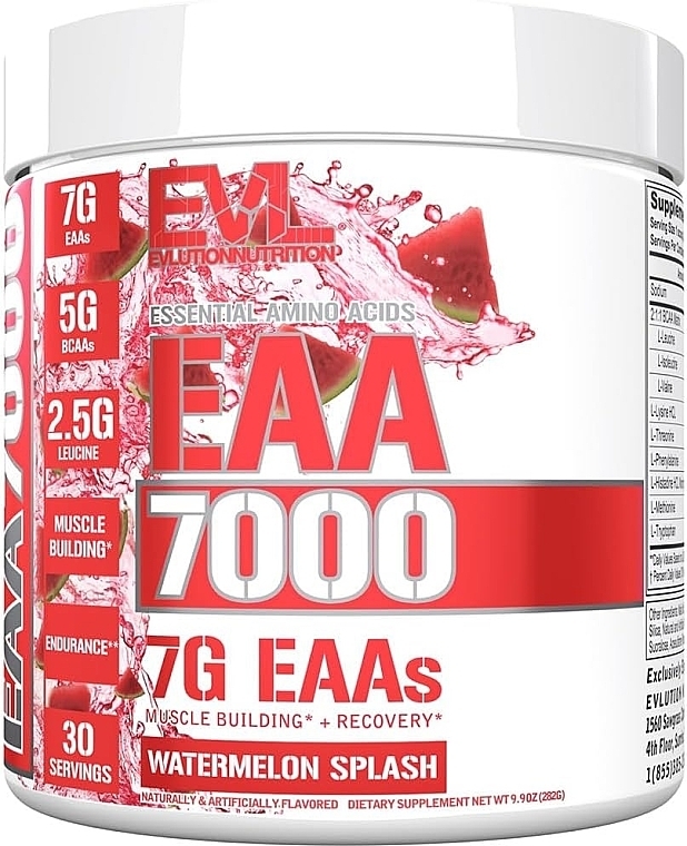 Aminokwas EAA 7000, arbuz - EVLution Nutrition EAA 7000 Watermelon Splash — Zdjęcie N1