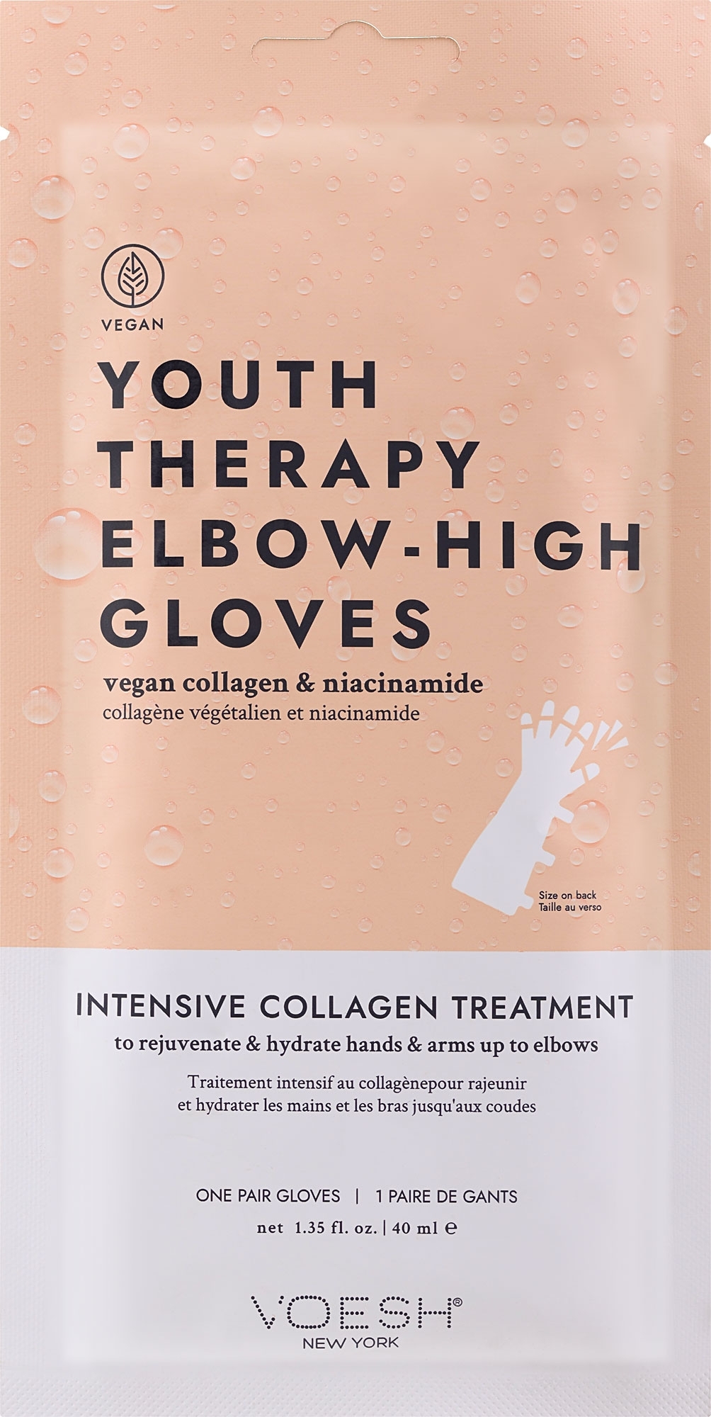 Rękawiczki do pielęgnacji dłoni, wysokie - Voesh Youth Therapy Elbow High Gloves — Zdjęcie 40 ml