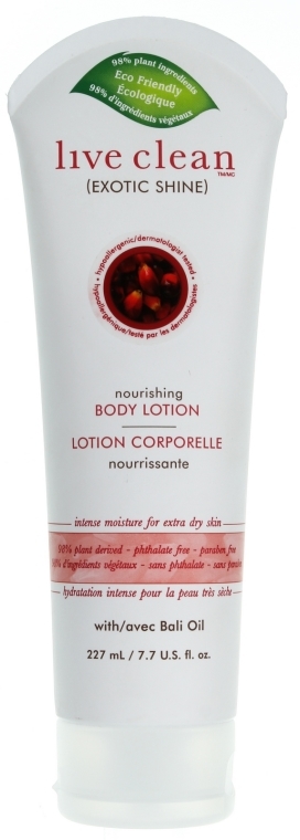 Odżywczy lotion do ciała Olejek Bali - Live Clean Exotic Shine Bali Oil Body Lotion