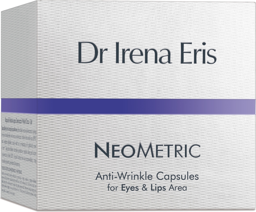 Kapsułki na noc redukujące zmarszczki wokół oczu i ust - Dr Irena Eris Neometric Anti-Wrinkle Capsules for Eyes and Lips Area  — Zdjęcie N1