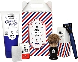 Kup Zestaw - Monsieur Barbier Old School Box (sh/cr/175 ml + stone/75 g + sh/brush/1 pcs + razor/1 pcs)