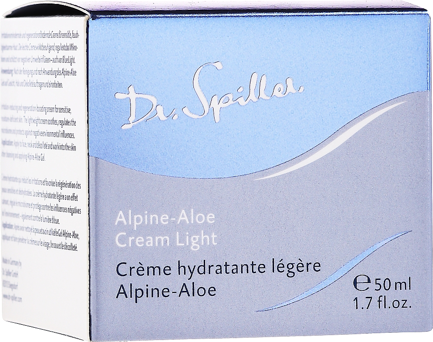 Nawilżający krem do twarzy z aloesem alpejskim - Dr. Spiller Alpine-Aloe Cream Light — Zdjęcie N1