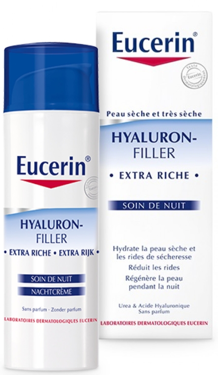 Przeciwzmarszczkowy krem do skóry suchej i bardzo suchej na noc - Eucerin Hyaluron-Filler Extra Riche Night Cream — Zdjęcie N2