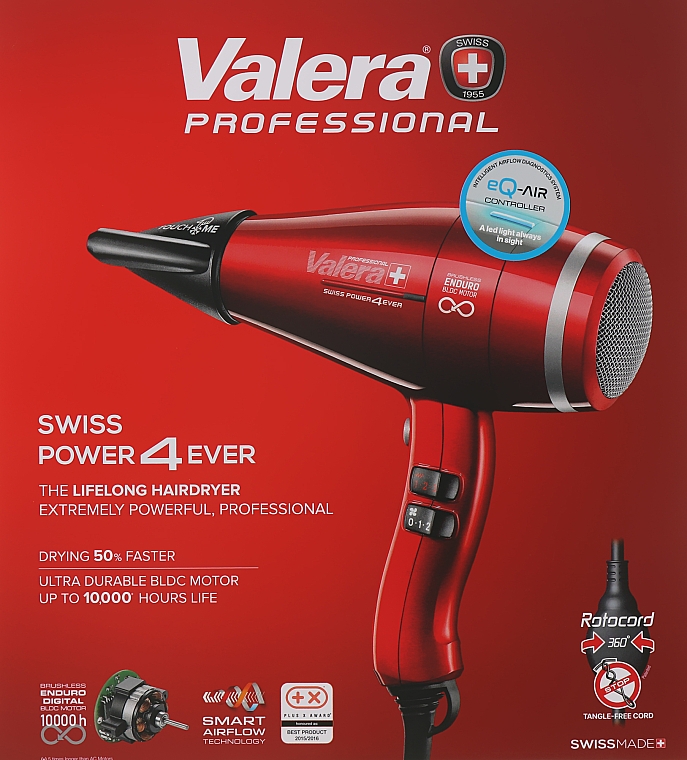 Profesjonalna suszarka do włosów - Valera Swiss Power4ever eQ RC D — Zdjęcie N2