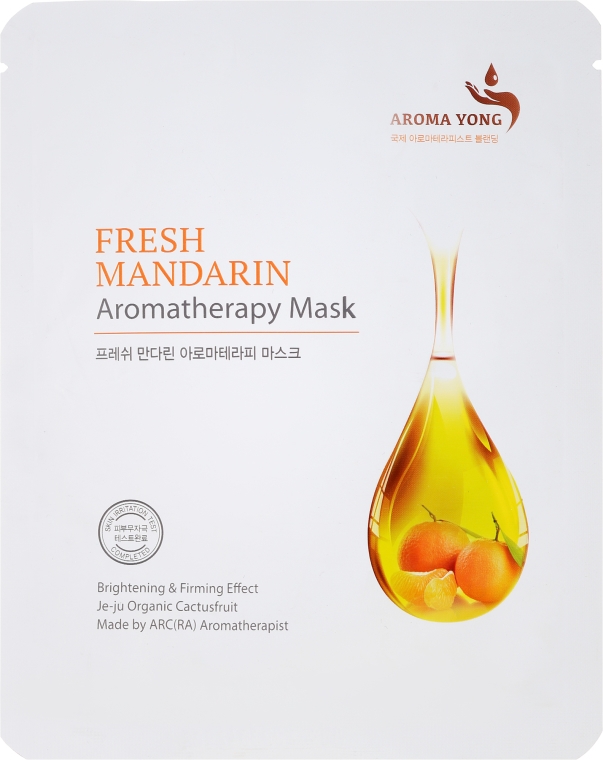 Maska na tkaninie do twarzy Świeże mandarynki - Aroma Yong Aromatherapy Mask Fresh Mandarin — Zdjęcie N1