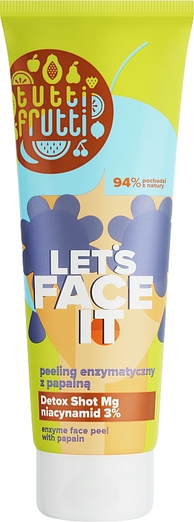 Peeling enzymatyczny z papainą - Farmona Tutti Frutti Let`s Face It Enzyme Face Feel — Zdjęcie N1