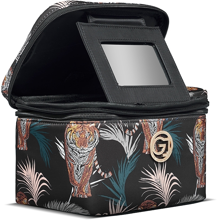 Kosmetyczka, 10809-861 - Gillian Jones Beauty Box Black Tiger And Palm Print — Zdjęcie N4
