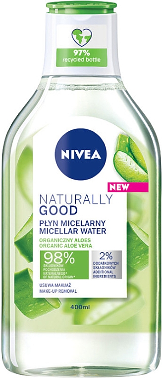 NIVEA Naturally Good Micellar Water Organic Aloe Vera - Woda miceralna 
