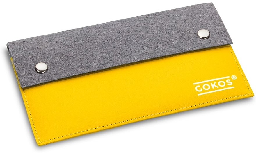 Kosmetyczka Sunny Yellow, szaro-żółta - Gokos Wallet Leather — Zdjęcie N1