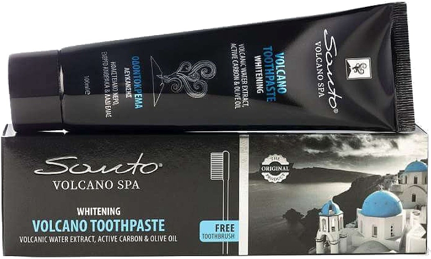 Wybielająca pasta do zębów z węglem aktywnym - Santo Volcano Spa Whitening Toothpaste with Active Carbon — Zdjęcie N1
