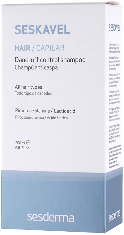 Przeciwłupieżowy szampon do włosów na łupież suchy - SesDerma Laboratories Seskavel Control Anti-Dandruff Shampoo/Dry Scalp — Zdjęcie N4