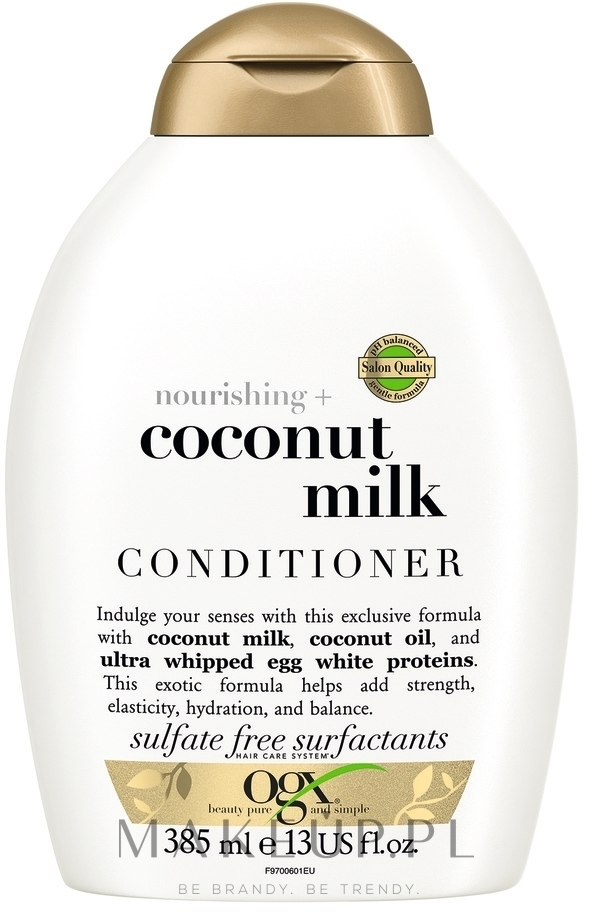 Odżywka do włosów z mleczkiem kokosowym - OGX Nourishing Coconut Milk Conditioner — Zdjęcie 385 ml