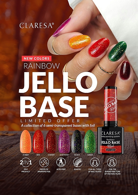 Baza pod lakier hybrydowy - Claresa Rainbow Jello Base — Zdjęcie N2