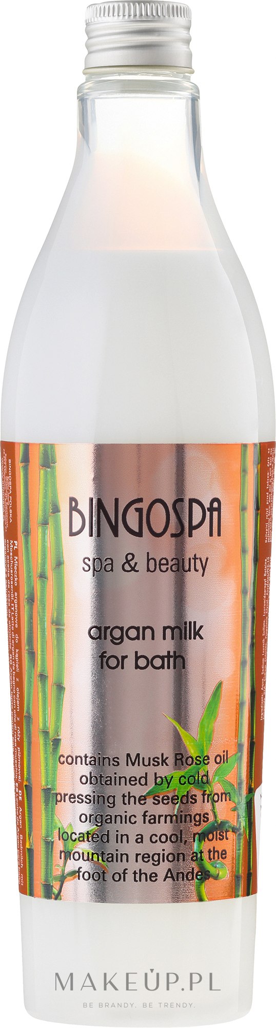 Arganowe mleczko do kąpieli z olejem z róży piżmowej - BingoSpa Spa & Beauty Argan Milk For Bath — Zdjęcie 400 ml