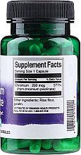 Suplement diety Pikolinian chromu, 200 mg - Swanson Chromium Picolinate Capsules — Zdjęcie N2