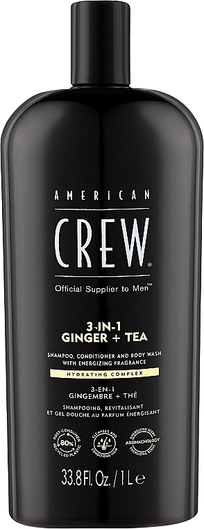 Żel do pielęgnacji włosów i ciała 3 w 1 - American Crew Official Supplier To Men 3 In 1 Ginger + Tea Shampoo Conditioner And Body Wash  — Zdjęcie N3