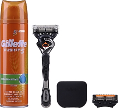 Zestaw - Gillette Sharp (gel/200ml + razor + blade/1pcs + bag + case) — Zdjęcie N3