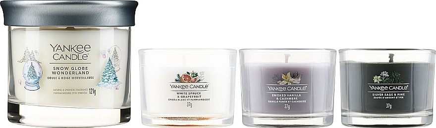 Zestaw - Yankee Candle Snow Globe Wonderland 3 Votives & 1 Tumbler Candle (candle/3x37g + candle/121g) — Zdjęcie N2