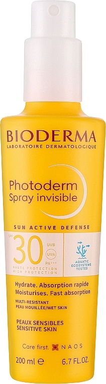 Niewidoczny spray przeciwsłoneczny do twarzy i ciała - Bioderma Photoderm Invisible Spray SPF30 — Zdjęcie N1