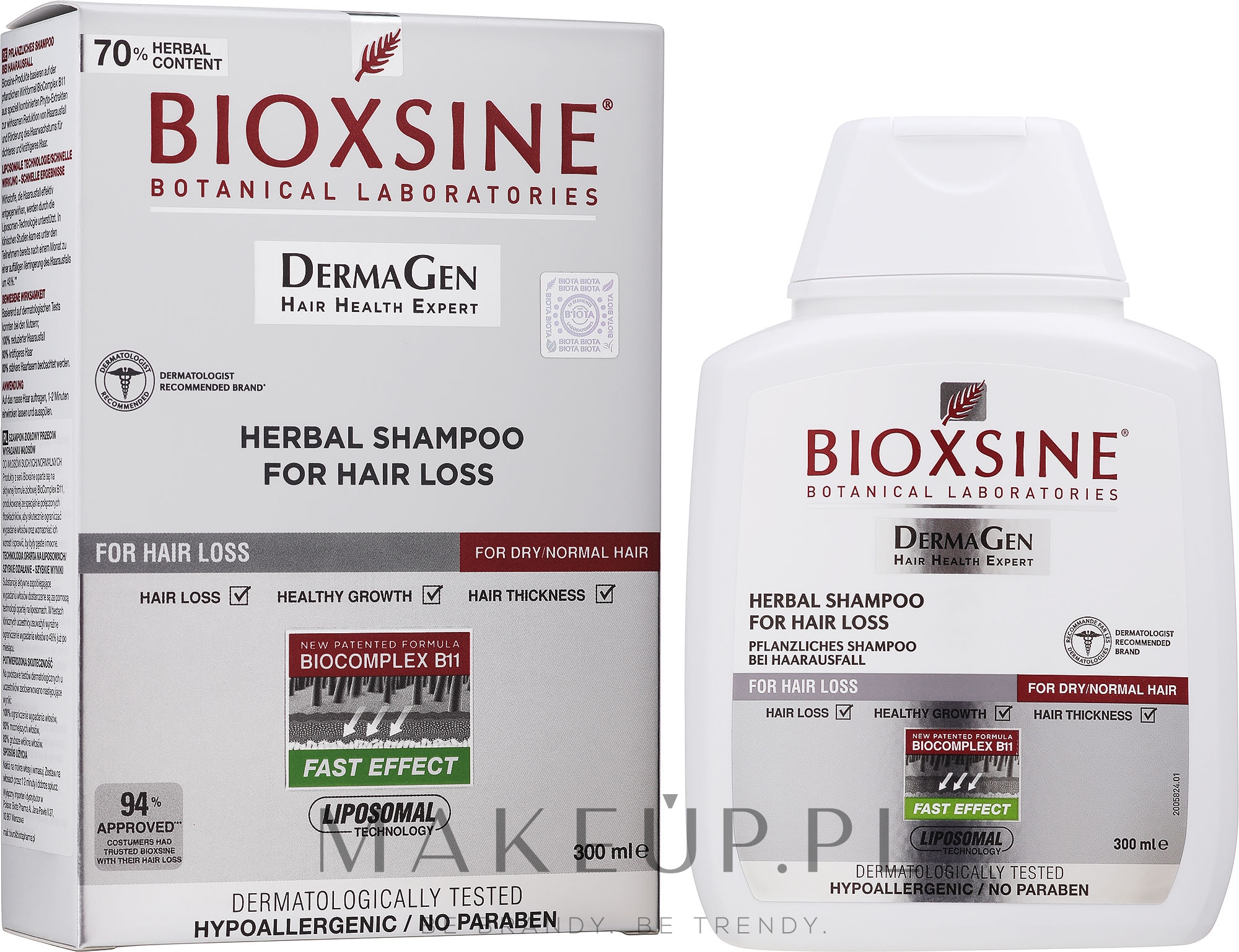 Szampon ziołowy przeciw wypadaniu do włosów normalnych i suchych - Biota Bioxsine Shampoo — Zdjęcie 300 ml