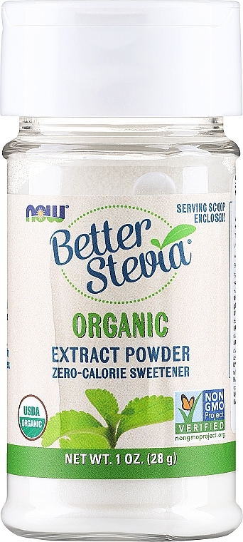Organiczny ekstrakt ze stewii w proszku - Now Foods Better Stevia Extract Powder Organic — Zdjęcie N1