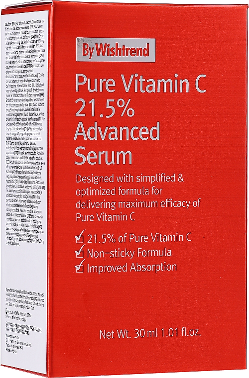 Skoncentrowane serum do twarzy z witaminą C - By Wishtrend Pure Vitamin C 21.5% Advanced Serum — Zdjęcie N2