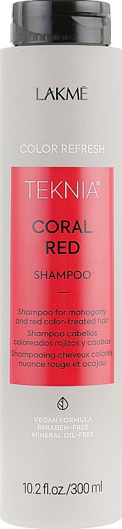 Szampon odświeżający kolor do włosów w odcieniach czerwieni - Lakmé Teknia Coral Red Shampoo — Zdjęcie N1