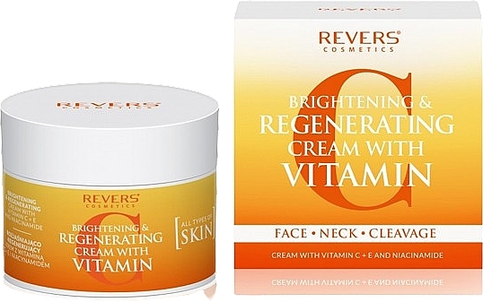 Krem rozjaśniający do twarzy i szyi - Revers Brightening Regenerating Cream with Vitamin C  — Zdjęcie N1