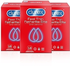 Kup PRZECENA! Prezerwatywy, 3 opakowania - Durex Feel Thin Extra Lubricated *