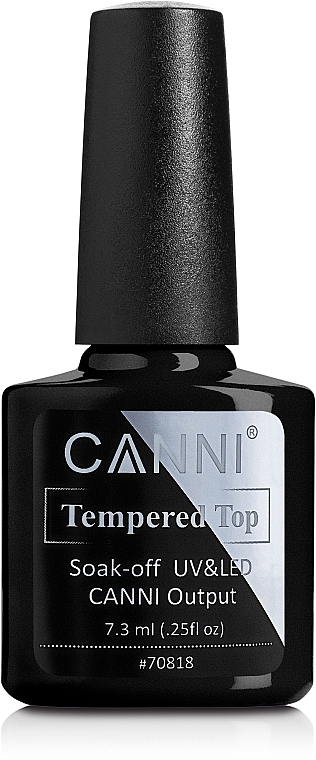 Top coat bez lepkiej warstwy o właściwościach szkła hartowanego - Canni No-wipe Tempered Top Coat — Zdjęcie N1