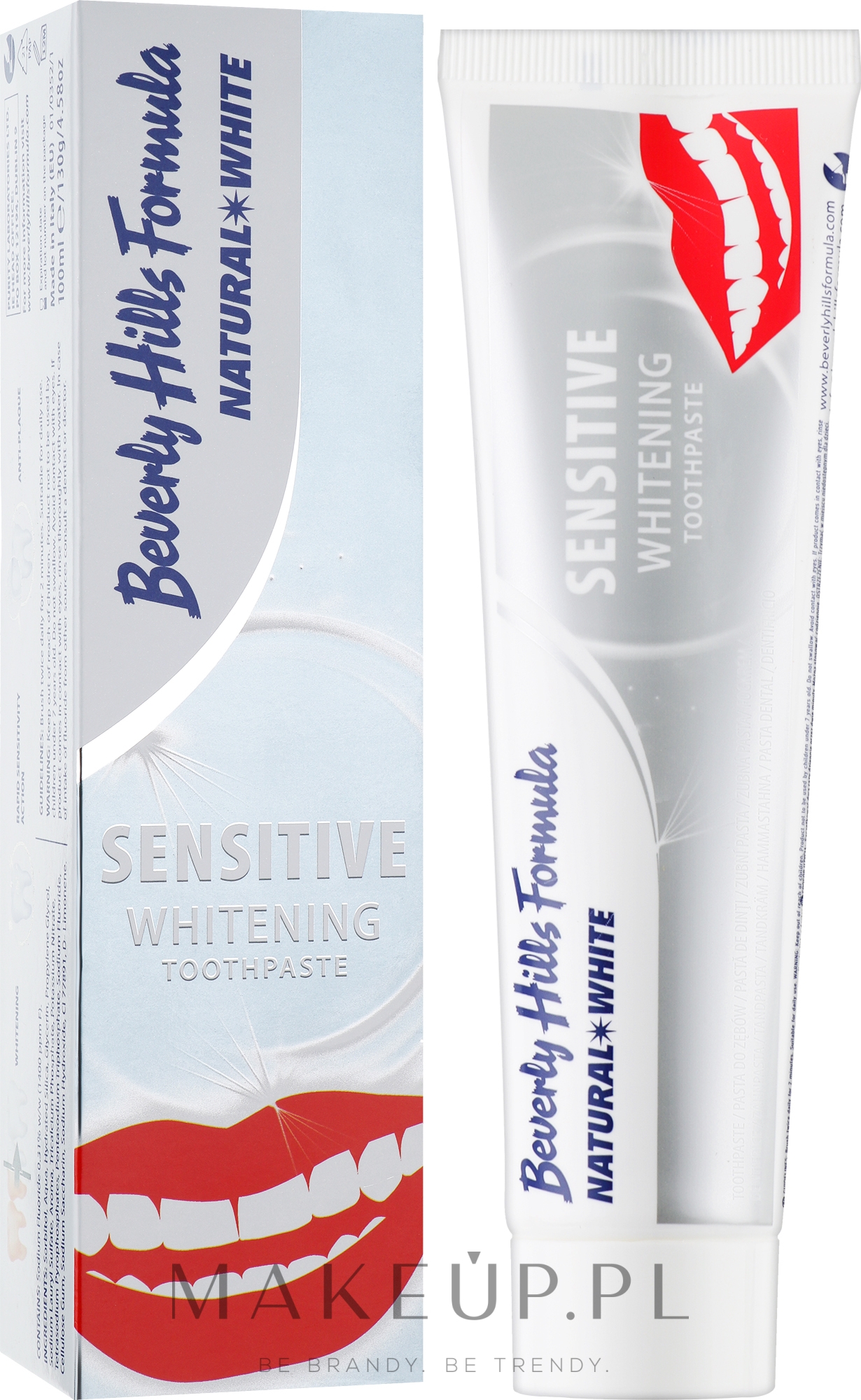Wybielająca pasta do wrażliwych zębów - Beverly Hills Formula Natural White Sensitive Whitening Toothpaste — Zdjęcie 100 ml