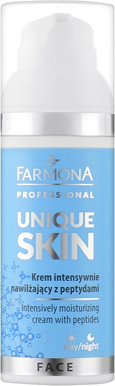 Peptydowy krem intensywnie nawilżający - Farmona Professional Unique Skin Intensively Moisturizing Cream With Peptides — Zdjęcie N1