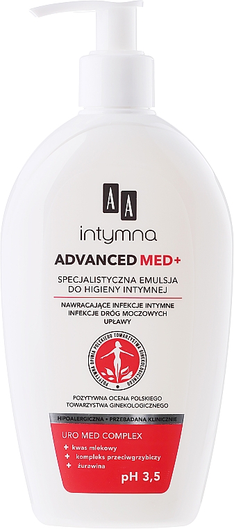 Specjalistyczna emulsja do higieny intymnej pH 3,5 - AA Advanced Med+ — Zdjęcie N2