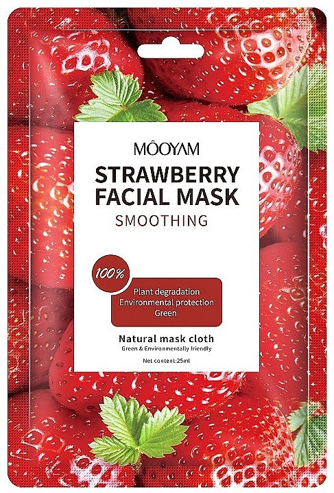 Wygładzająca maseczka do twarzy z ekstraktem truskawkowym - Mooyam Strawberry Facial Mask — Zdjęcie N1