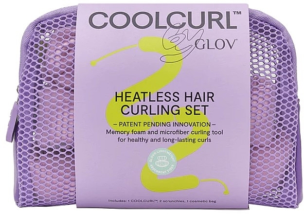 Zestaw do kręcenia włosów bez użycia ciepła, z kosmetyczką, różowy - Glov COOLCURL™ Bag Pink — Zdjęcie N2