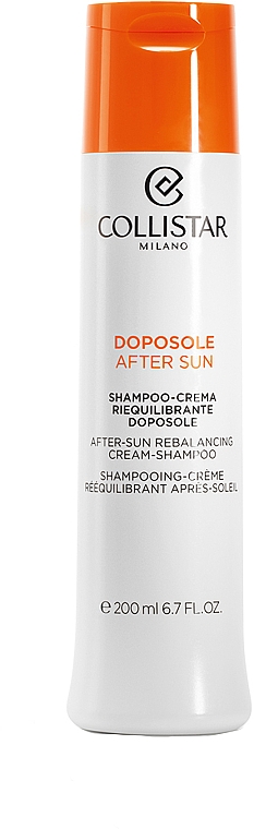 Odbudowujący szampon do włosów osłabionych promieniami słonecznymi - Collistar After-Sun Rebalancing Cream-Shampoo