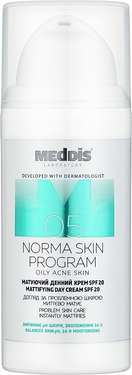 Matujący krem ​​na dzień - Meddis Norma Skin Program SPF 20 — Zdjęcie N1