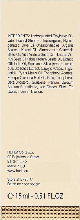 Suchy olejek do twarzy z drobinkami złota - Herla Gold Supreme 24K Gold Face Dry Oil — Zdjęcie N3