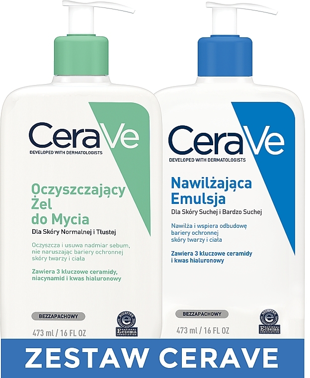 Zestaw do skóry normalnej i suchej - CeraVe (gel/473ml + lot/473ml) — Zdjęcie N5