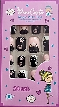 Samoprzylepne paznokcie dla dzieci, 962 Koty, 24 szt. - Deni Carte Magic Miss Tips — Zdjęcie N1