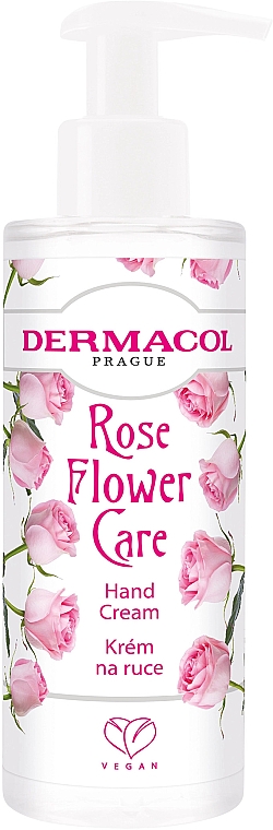 Krem do rąk z dozownikiem - Dermacol Rose Flower Care Hand Cream — Zdjęcie N1
