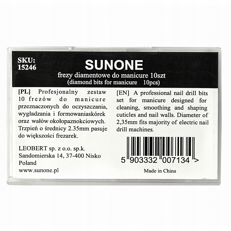 Zestaw diamentowych frezów do manicure, 10 sztuk - Sunone Diamond Nail Drill Set — Zdjęcie N4