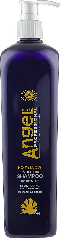 Szampon neutralizujący żółty pigment - Angel Professional Paris No Yellow Crystalline Shampoo — Zdjęcie N3