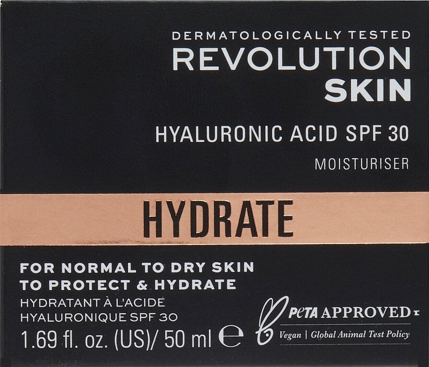 Krem nawilżający z kwasem hialuronowym SPF 30 - Revolution Skin Hyaluronic Acid SPF 30 Moisturiser — Zdjęcie N2